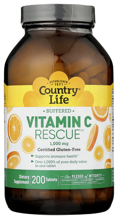 Vitamin C Rescue 1000 mg, 200 tabs.