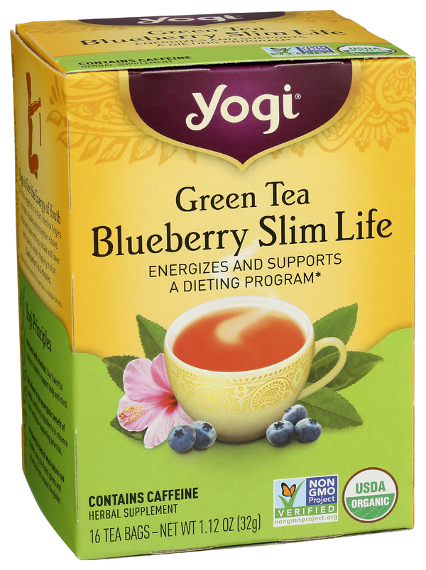 Blueberry Slim Life Green Tea, Org, 16 tbag