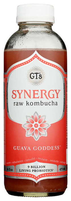 Synergy Raw Kombucha, Guava Goddess, Org, 16 floz