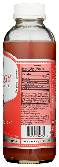 Synergy Raw Kombucha, Guava Goddess, Org, 16 floz