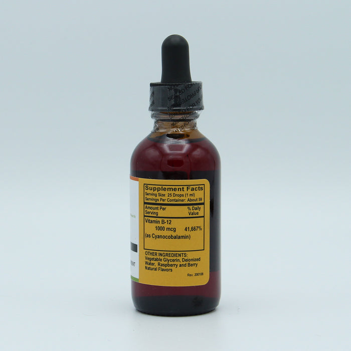 Vitamin B12 1000 mcg, Raspberry, 2 fl oz