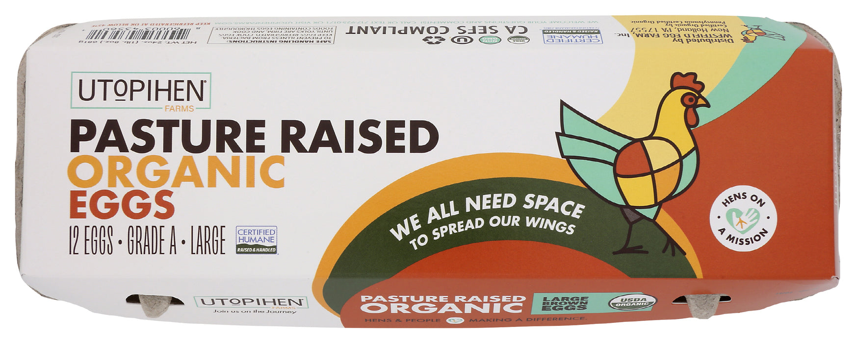 Large Brown Eggs Pasture Raised, Org, 1 doz