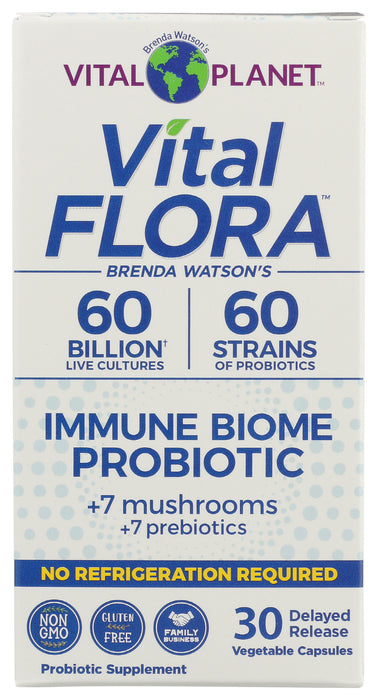 Vital Flora Immune Biome Probiotic 60B SS, 30 vcap