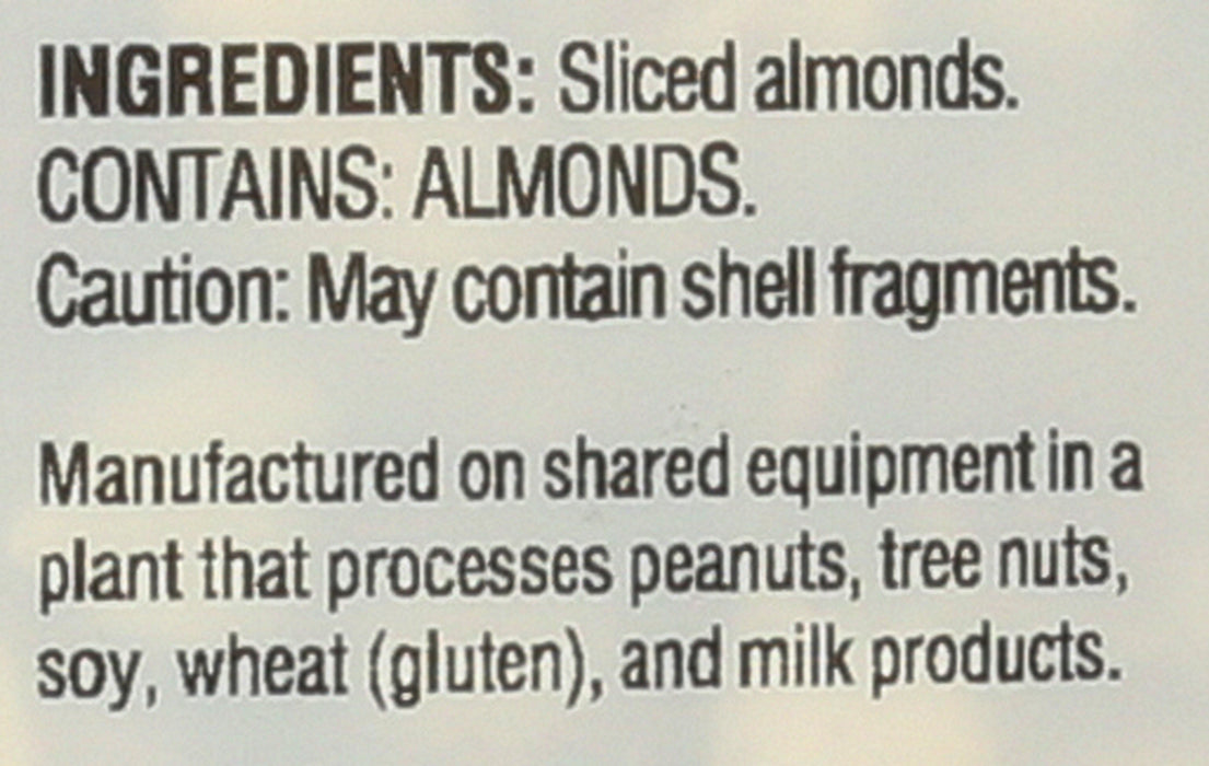 Raw Almonds Thick Sliced, 7.5 oz