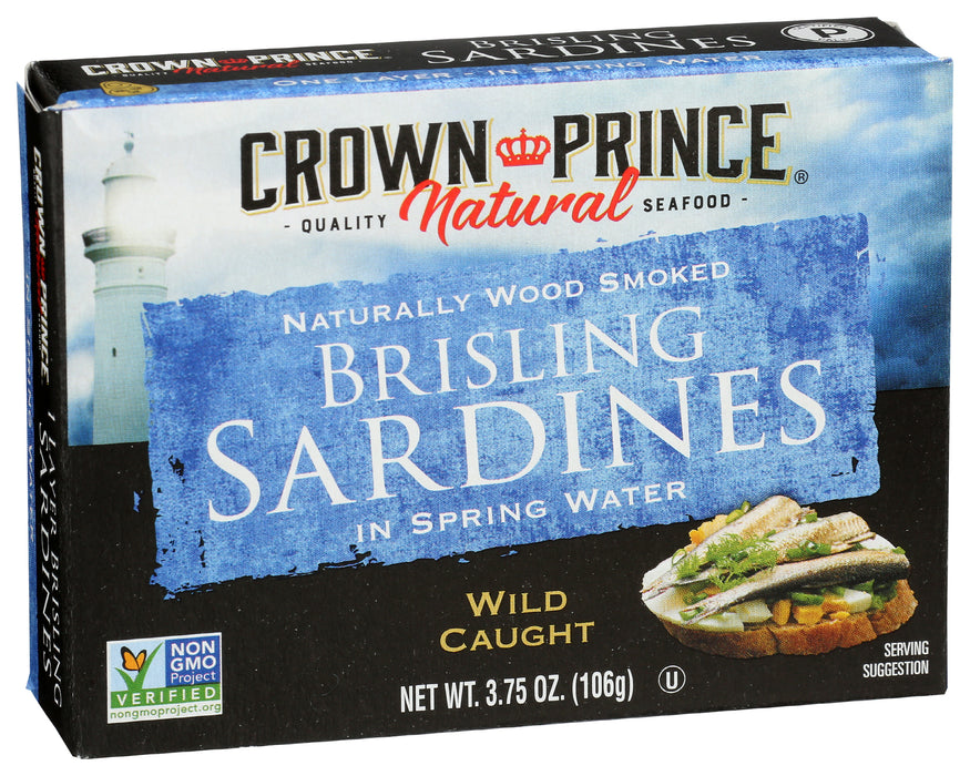 Brisling Sardines in Water, 3.75 oz