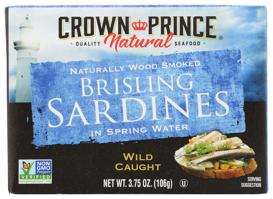 Brisling Sardines in Water, 3.75 oz