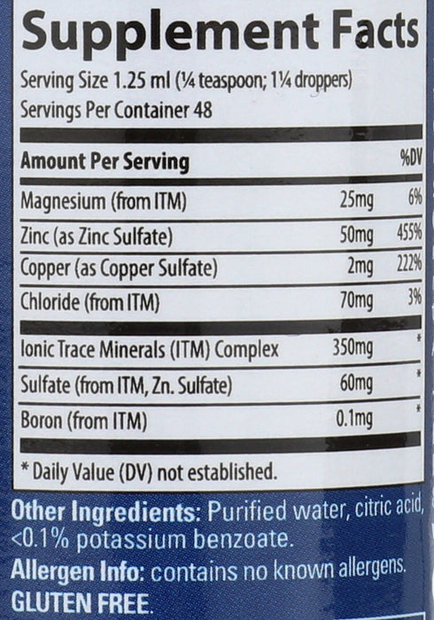 Ionic Zinc 50 mg, 2 fl oz