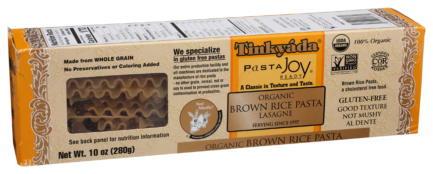 Brown Rice Lasagne Pasta, GF Org, 10 oz