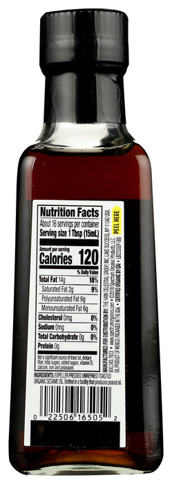 Toasted Sesame Oil Unrefined, Org, 8 fl oz