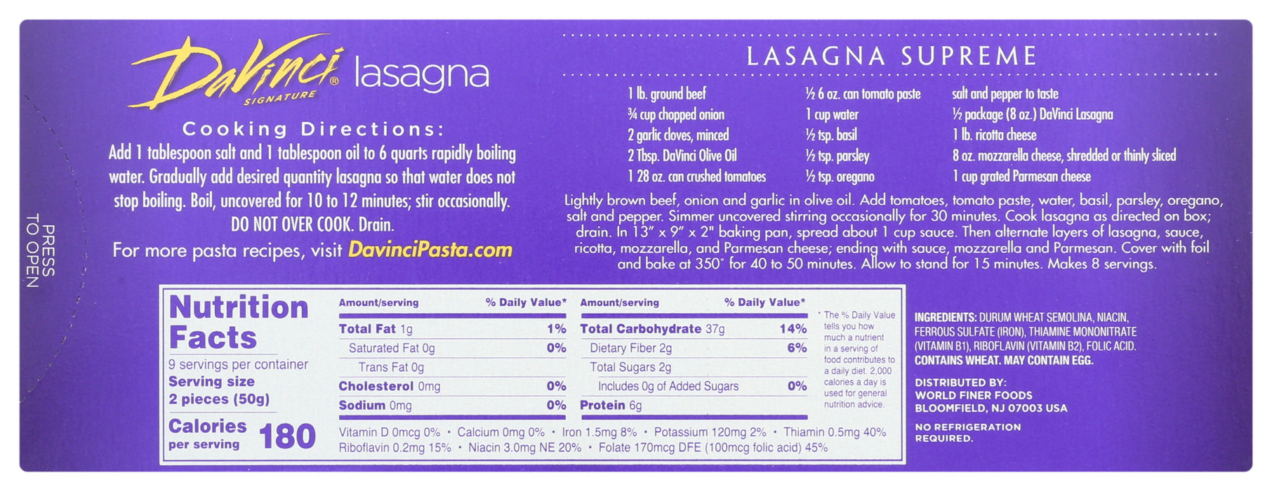 Lasagna Pasta, 16 oz