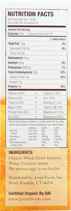 Einkorn Fusilli, Org, 12 oz