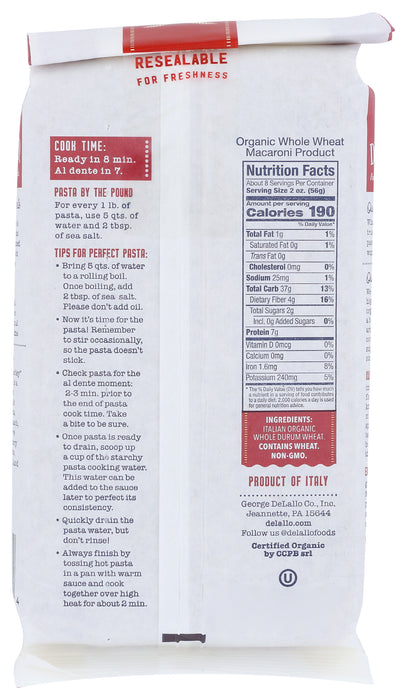 Orzo Whole Wheat Pasta, Org, 16 oz