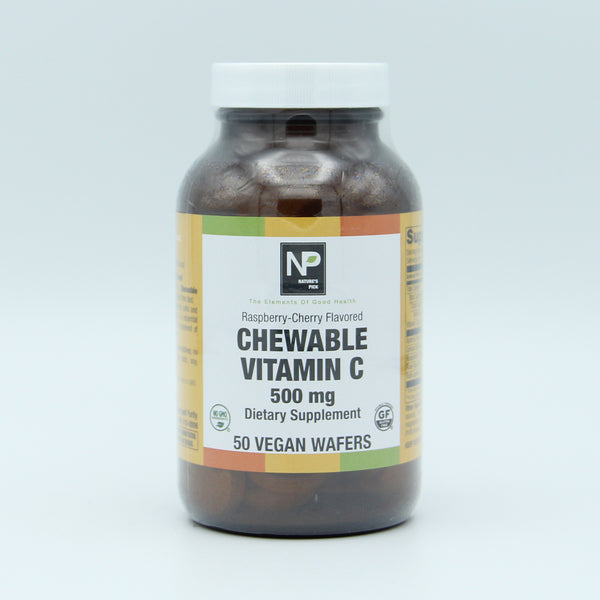 Chewable Vitamin C 500mg, Raspberry Cherry, 50 vchew