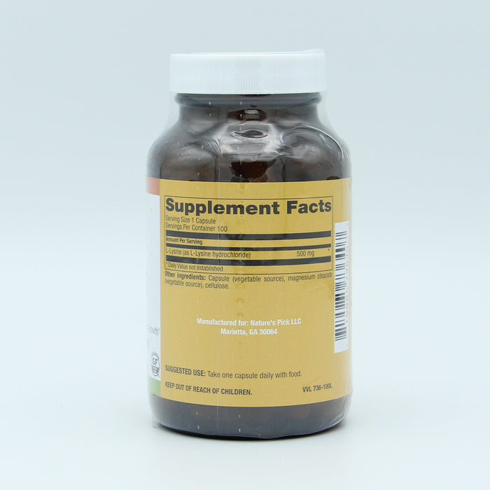 L-Lysine 500mg, 100 vcap