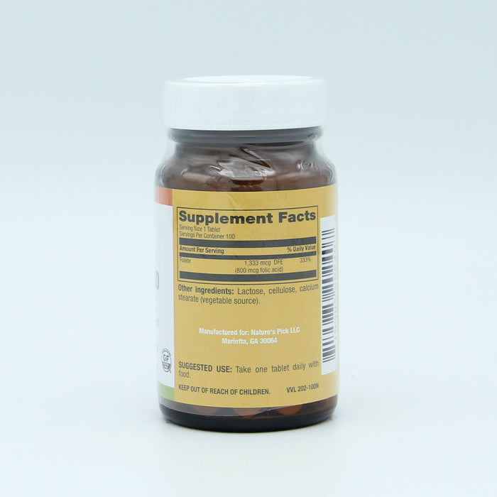 Folic Acid 800 mcg, 100 tab