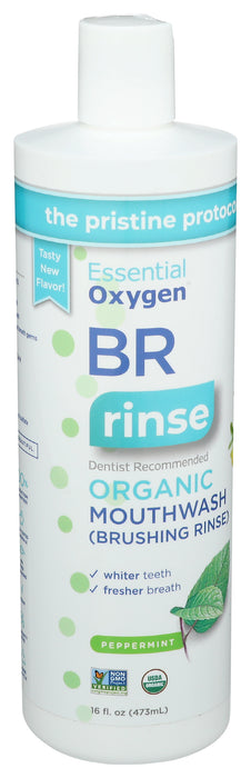 Brushing Rinse Mouthwash, Peppermint, Org, 16 floz