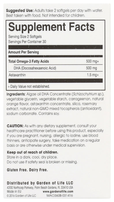 Minami Algae Omega-3, Vegan DHA, 60 cap