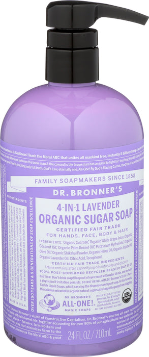 Organic Sugar Soap, Lavender, 24 oz