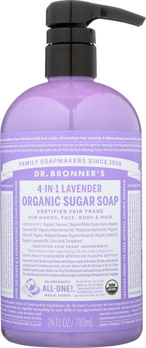 Organic Sugar Soap, Lavender, 24 oz