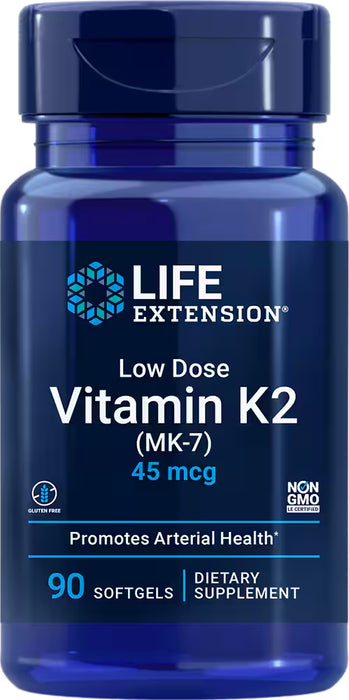 Vitamin K2 MK-7 45 mcg, Low Dose, 90 sgel