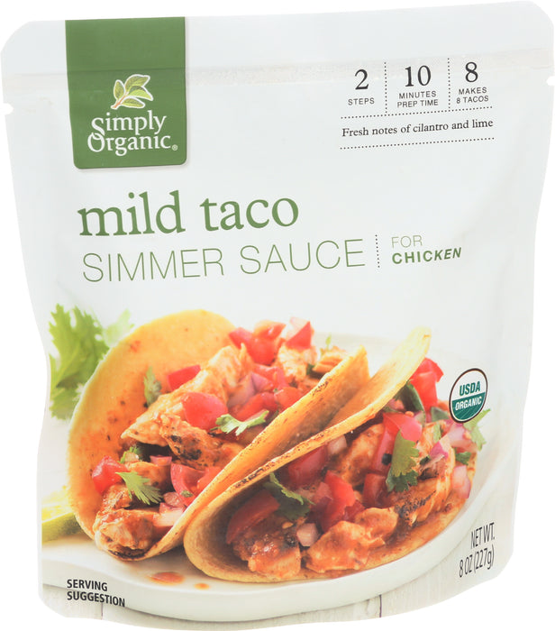 Mild Taco Simmer Sauce, Org, 8 oz