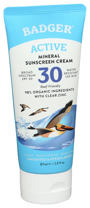 SPF 30 Active Mineral Sunscreen Clear Cream, Unscent, 2.9 oz