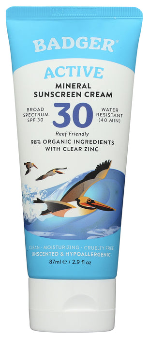 SPF 30 Active Mineral Sunscreen Clear Cream, Unscent, 2.9 oz