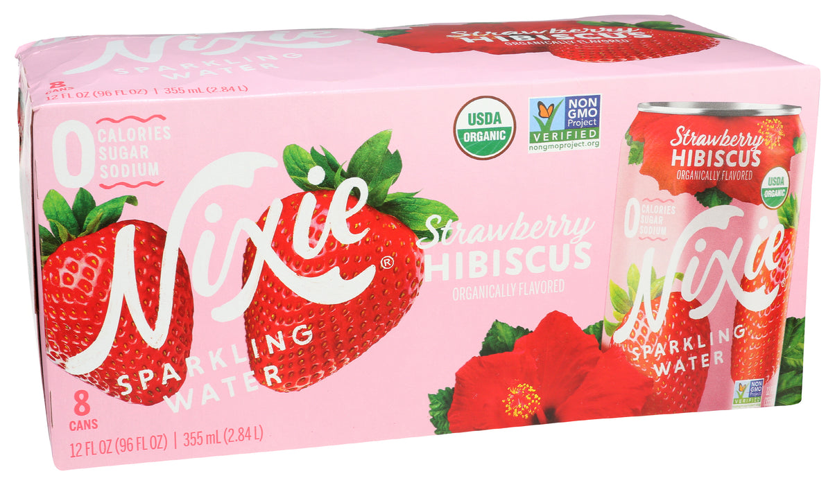 Strawberry Hibiscus Sparkling Water, Org, 8/12 floz