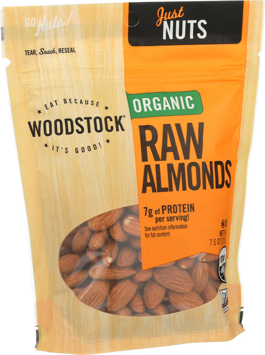 Raw Almonds, Org, 7.5 oz