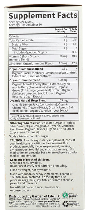 mykind Organics Elderberry & Sleep Immune Syrup, 6.59 floz