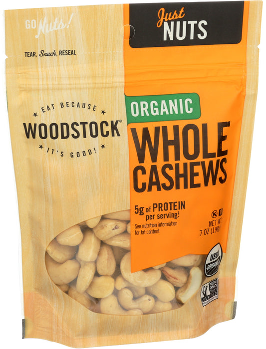 Raw Whole Cashews, Unsalted Org, 7 oz