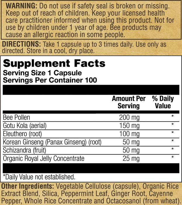 Raw Energy Extream, 100 vcap