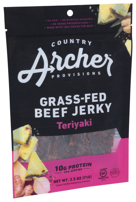 Grass-Fed Beef Jerky, Teriyaki, GF, 2.5 oz