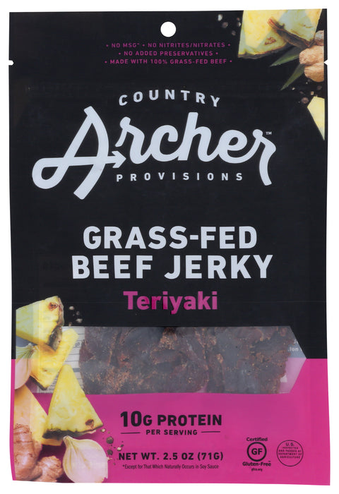 Grass-Fed Beef Jerky, Teriyaki, GF, 2.5 oz