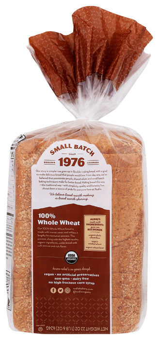 Whole Wheat Bread, Org, 22 oz