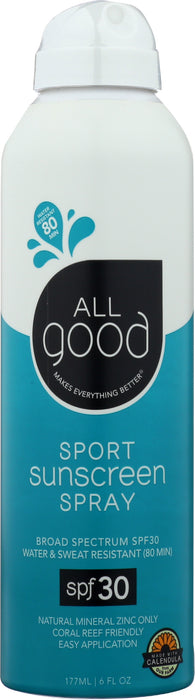 Sport Mineral Sunscreen Spray SPF 30, 6 oz