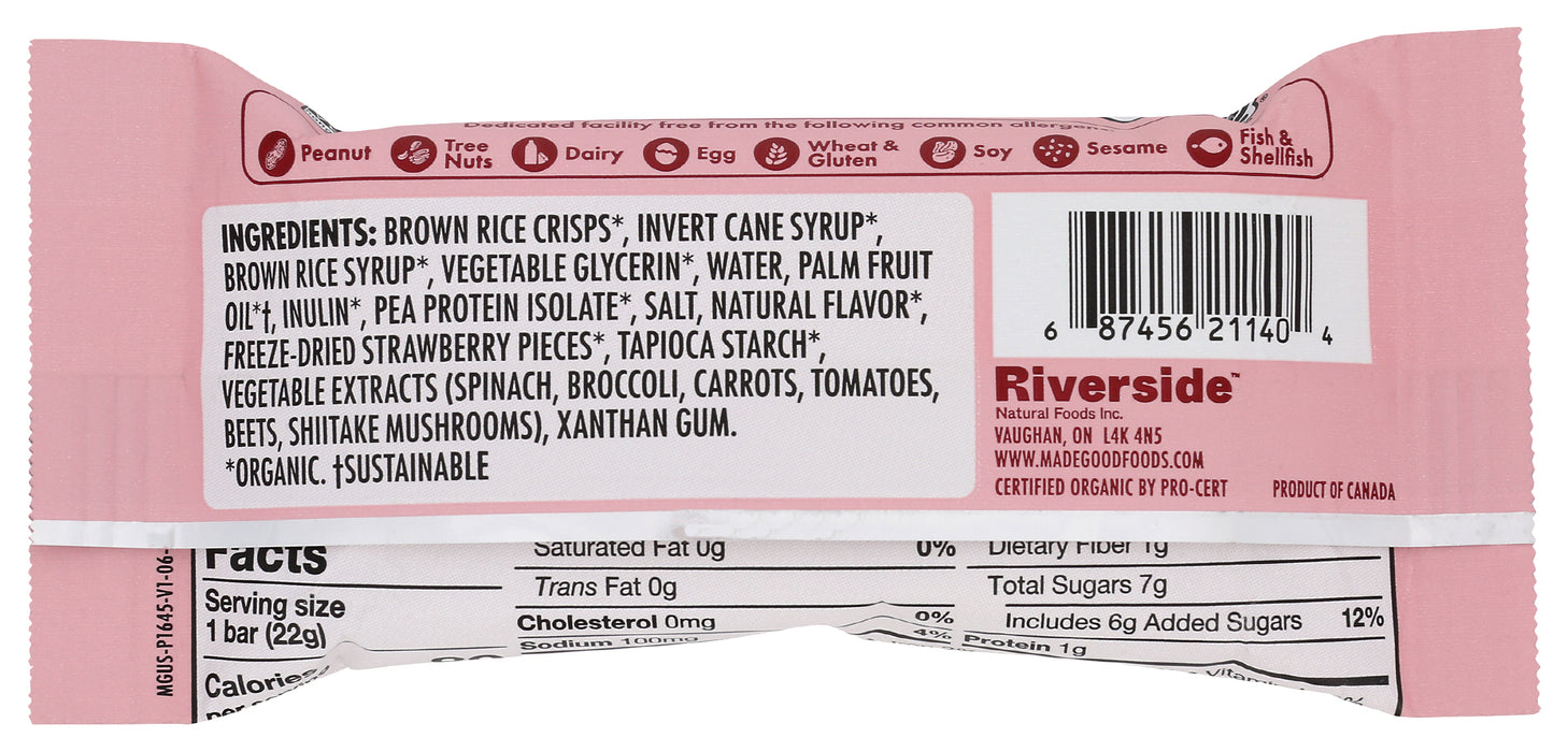 Rice Crispy Squares, Strawberry, Org, 4.66 oz