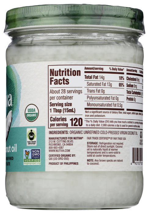 Virgin Coconut Oil Unrefined, 14 fl oz