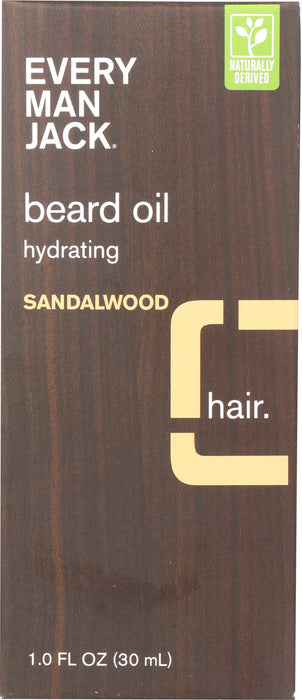 Hydrating Beard Oil, Sandalwood, 1 floz