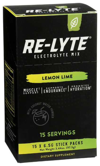 Re-Lyte Electrolyte Mix, Lemon Lime, 15 Sticks, 3.44 oz