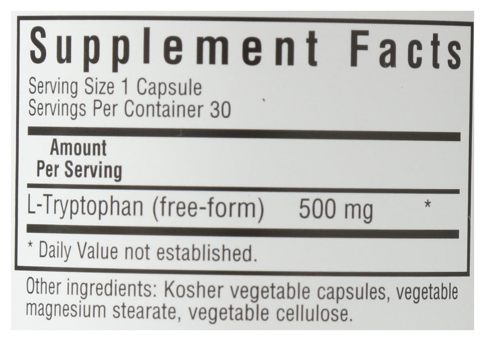 L-Tryptophan 500 mg, 30 vcap