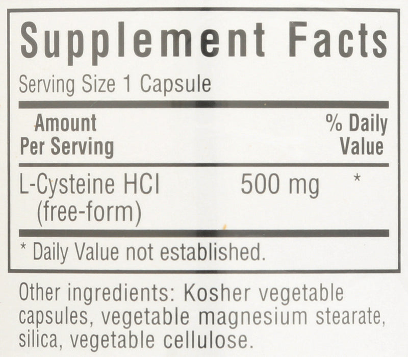 L-Cysteine 500 mg, 60 vcap