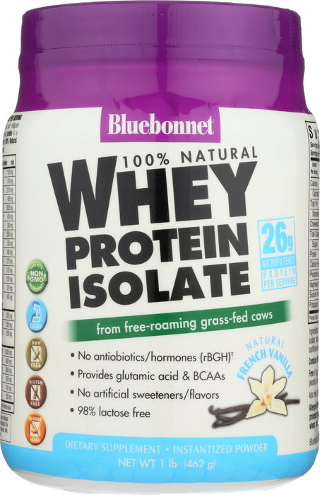 Whey Protein Isolate Powder, French Vanilla, 1 lb