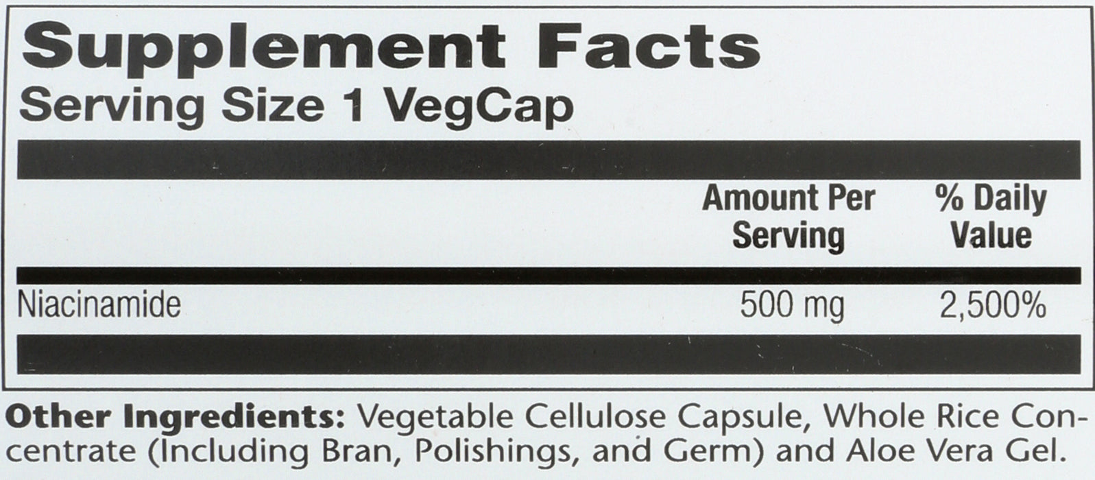 Niacinamide 500 mg, 100 vcap