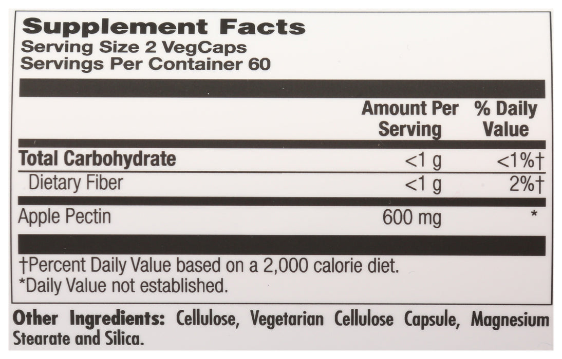 Apple Pectin 600 mg, 120 vcap