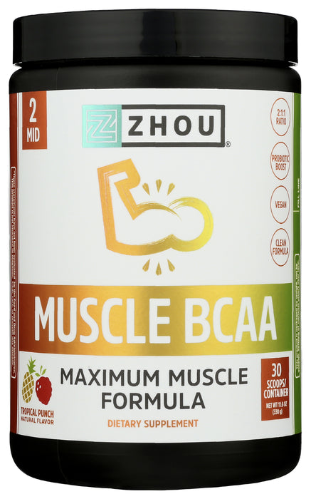 Muscle BCAA, Tropical Punch, 11.6 oz