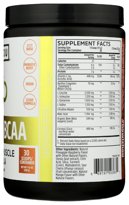 Muscle BCAA, Tropical Punch, 11.6 oz