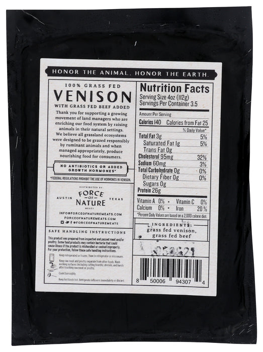 Grass Fed Ground Venison, 14 oz