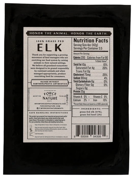 Grass Fed Ground Elk, 14 oz