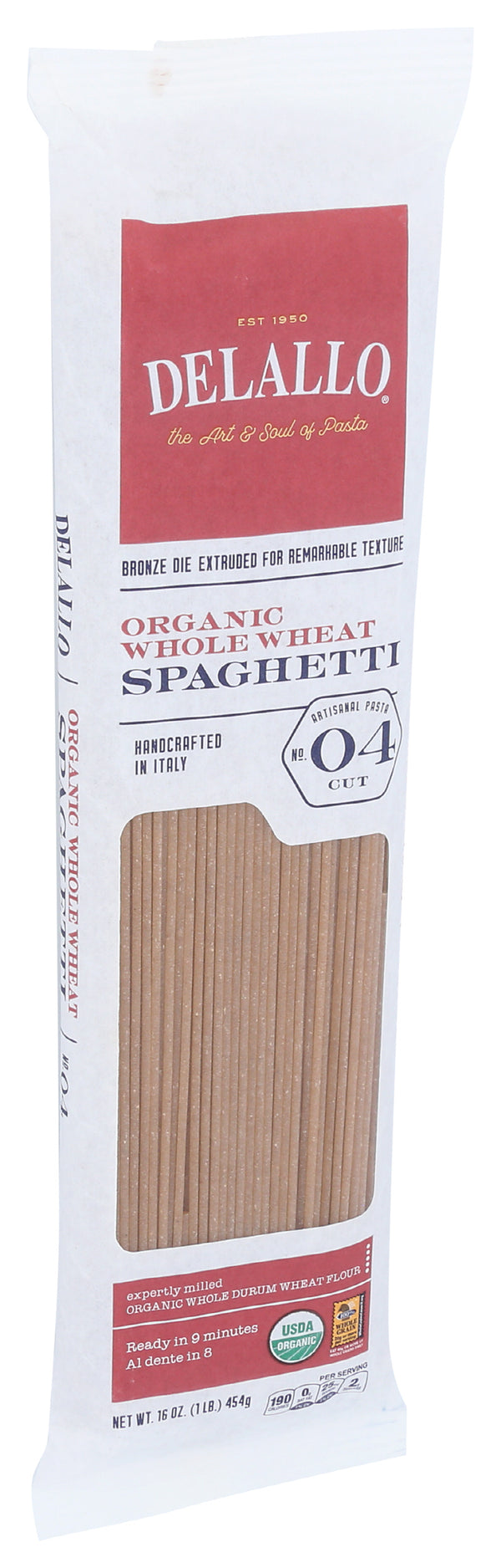 Spaghetti Whole Wheat Pasta, Org, 16 oz